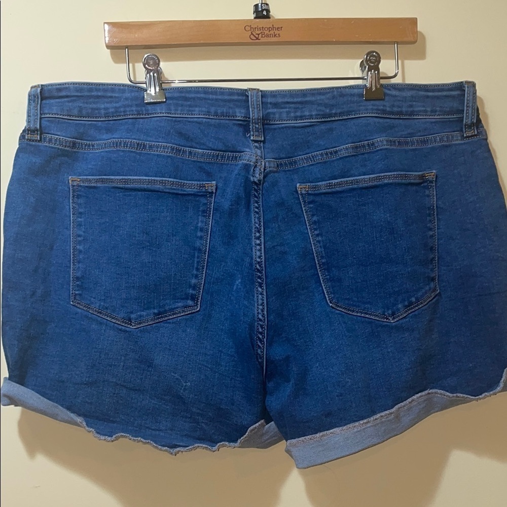 Womens New Arizona Jean Company Mid Rise Shortie Blue Denim Shorts - Picture 5 of 5